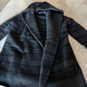 Vince Sophie Charcoal Hooded Blanket Coat
